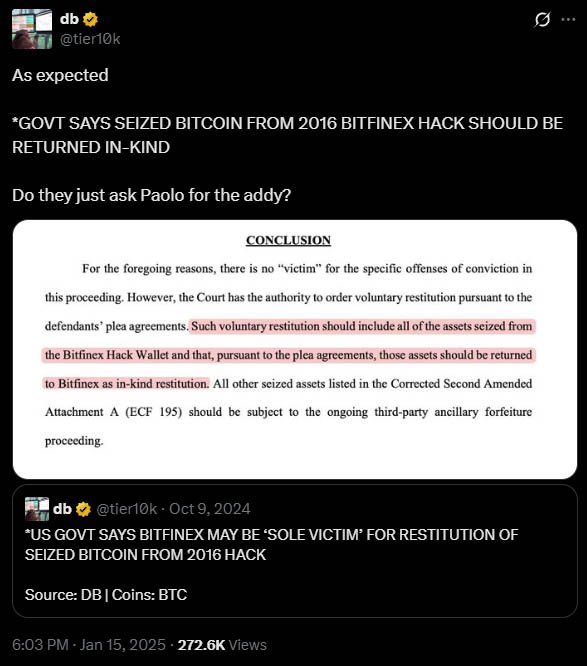 US Marshals Say They Hold 29k BTC - What Happened to 200,000 BTC? 2 db on x bitfinex hack btc